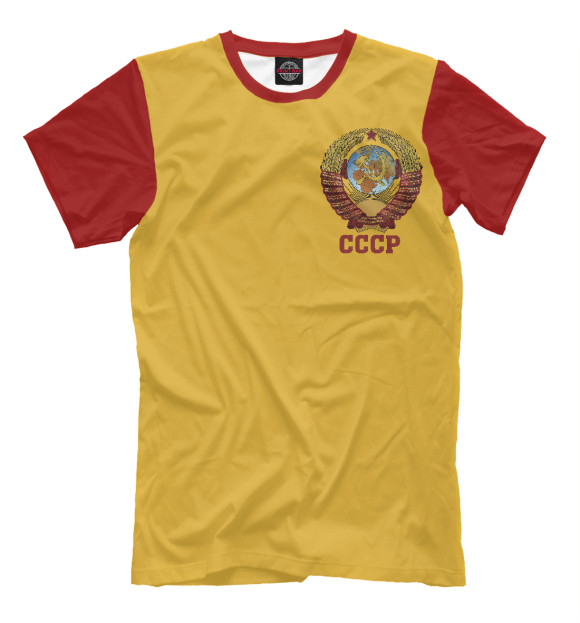 Мужская футболка с изображением Символ СССР на груди цвета Белый