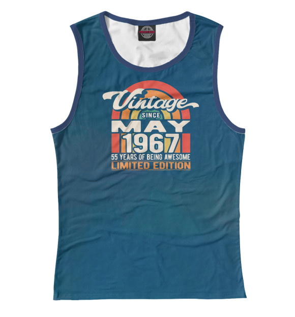 Майка для девочки с изображением Vintage May 1967 цвета Белый