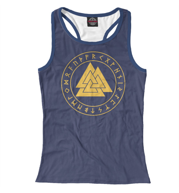 Женская майка-борцовка с изображением Валькнут цвета Белый