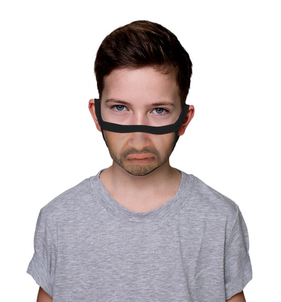 Маска тканевая с изображением Борода цвета Белый