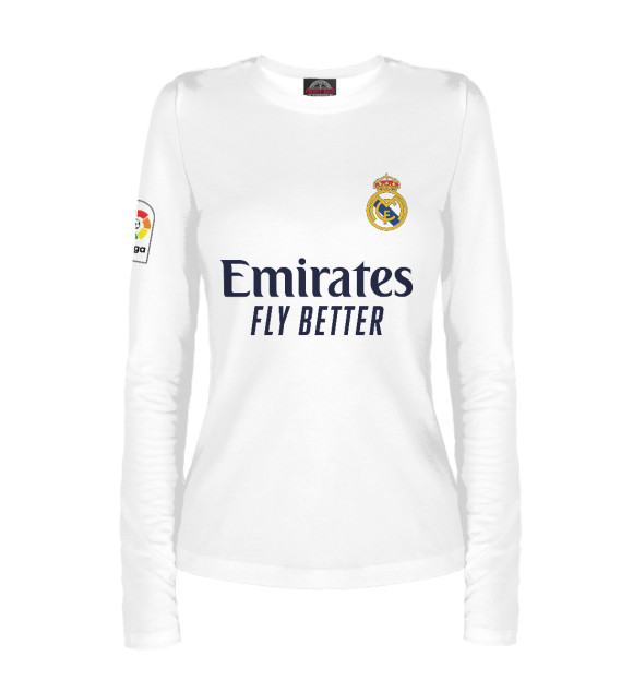 Женский лонгслив с изображением Real Madrid цвета Белый