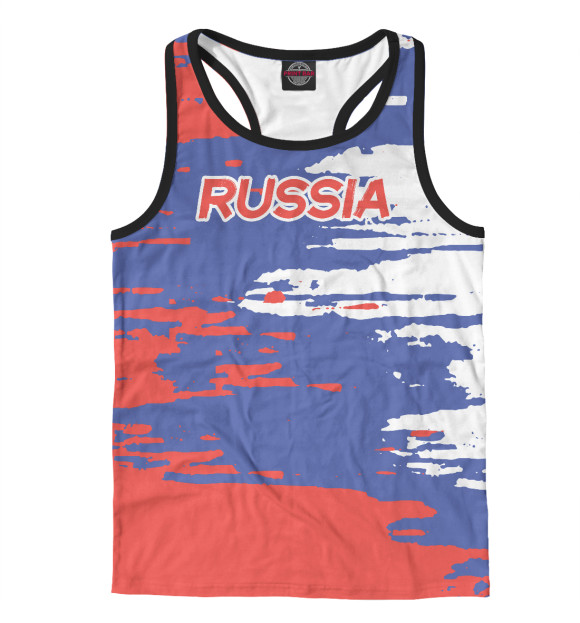 Мужская майка-борцовка с изображением Вся Россия цвета Белый