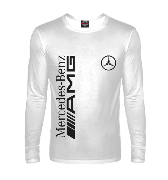 Мужской лонгслив с изображением Mersedes-Benz AMG цвета Белый