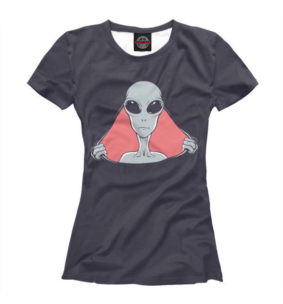 Женская футболка с изображением Инопланетянин цвета Белый