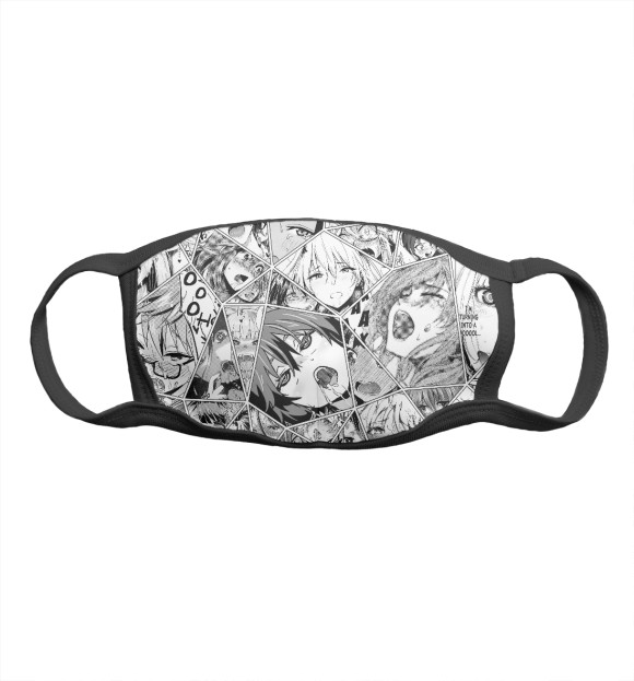 Маска тканевая с притом Ahegao Fragments цвета Белый Маска тканевая с изображением Ahegao Fragments цвета Белый