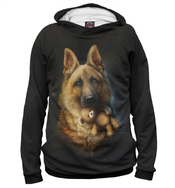Женское худи с изображением Doggy цвета Белый
