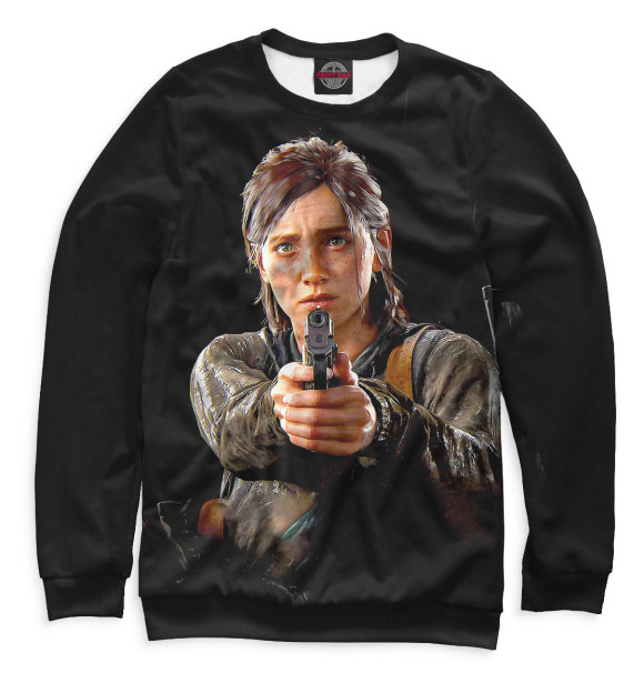 Мужской свитшот с изображением Элли целится из пистолета цвета Белый