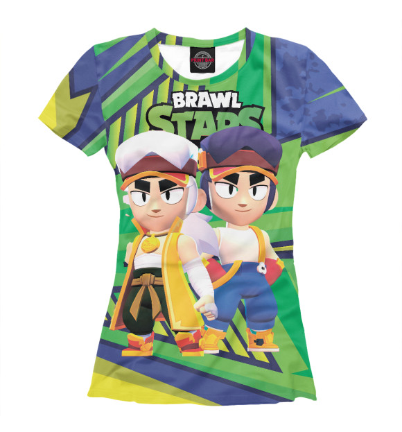Футболка для девочек с изображением BRAWL STARS FANG SKINS ФЭНГ цвета Белый