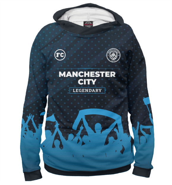 Мужское худи с изображением Manchester City Legendary Uniform цвета Белый