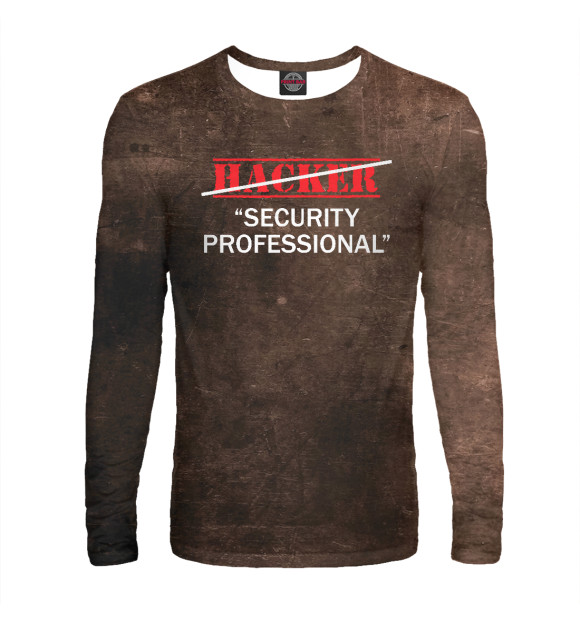Мужской лонгслив с изображением Hacker Security Professiona цвета Белый