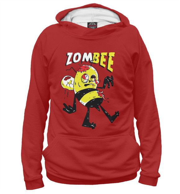 Мужское худи с изображением ZomBEE цвета Белый
