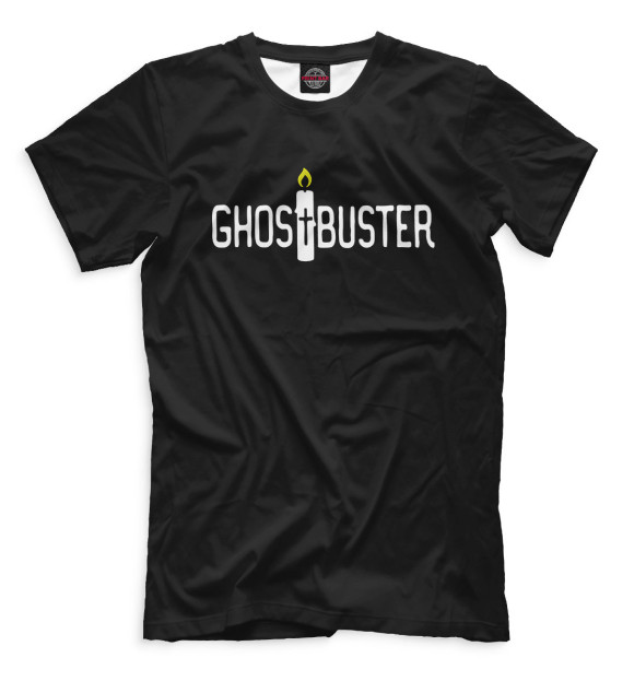 Мужская футболка с изображением Ghost Buster black цвета Белый