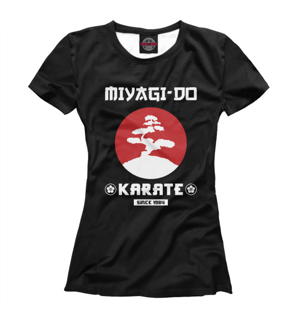Женская футболка с изображением Miyagi-Do Karate цвета Белый