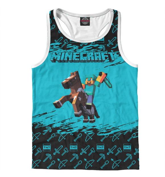 Мужская майка-борцовка с изображением Майнкрафт цвета Белый