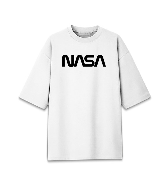 Мужская футболка оверсайз с изображением NASA цвета Белый