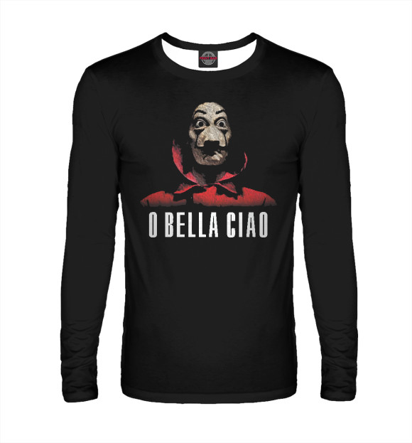 Мужской лонгслив с изображением O Bella Ciao цвета Белый