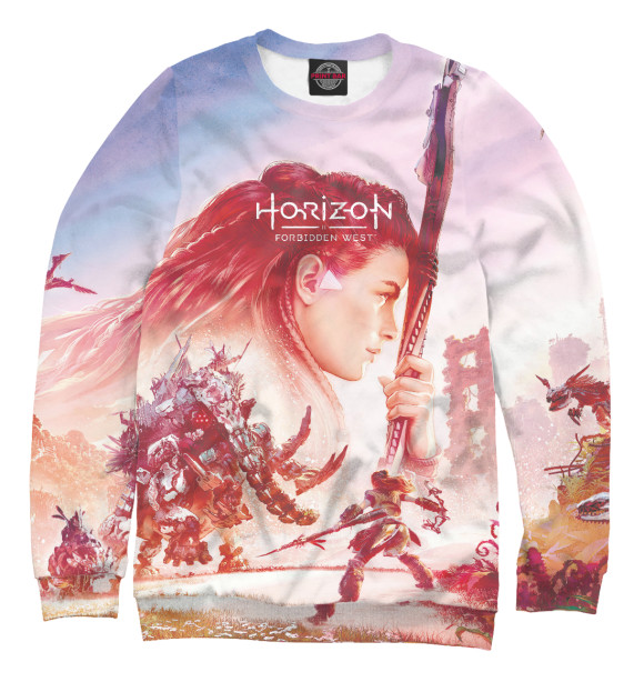 Женский свитшот с изображением Horizon Forbidden West цвета Белый