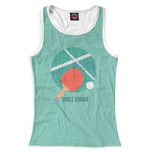 Женская майка-борцовка с изображением Пинг-Понг цвета Белый