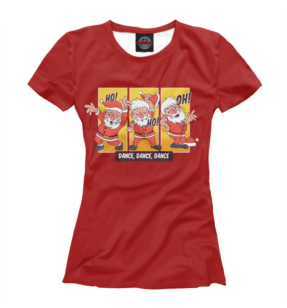 Футболка для девочек с изображением Santa dance цвета Белый