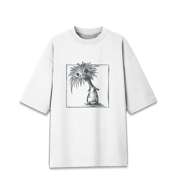 Мужская футболка оверсайз с изображением Рисунок цвета Белый