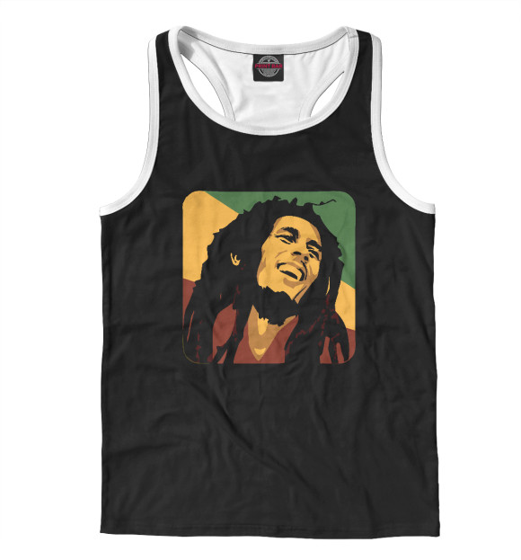 Мужская майка-борцовка с изображением Bob Marley цвета Белый