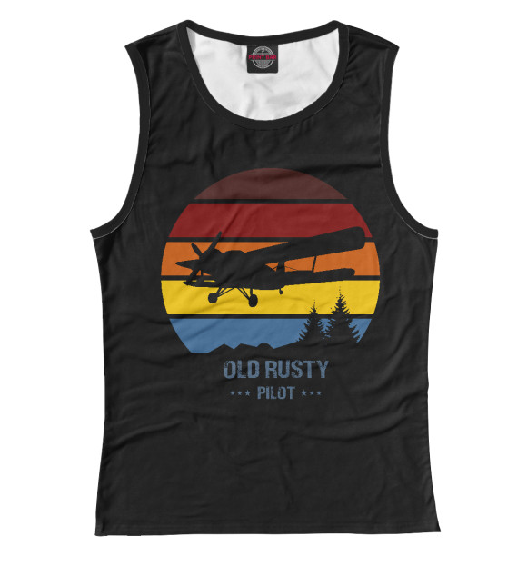 Майка для девочки с изображением Старый летчик цвета Белый