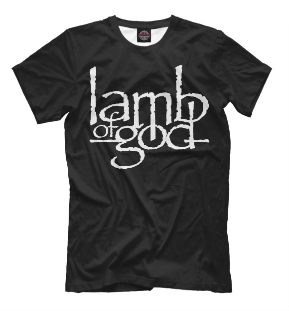 Мужская футболка с изображением Lamb of god цвета Белый
