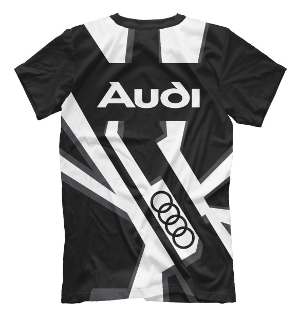 Мужская футболка с изображением Audi Quattro line цвета Белый