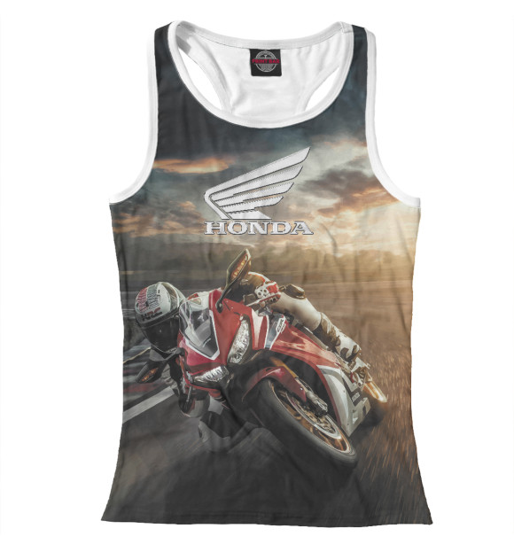 Женская майка-борцовка с изображением Honda цвета Белый