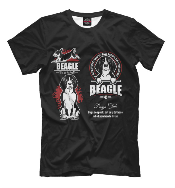 Футболка для мальчиков с изображением Beagle цвета Белый