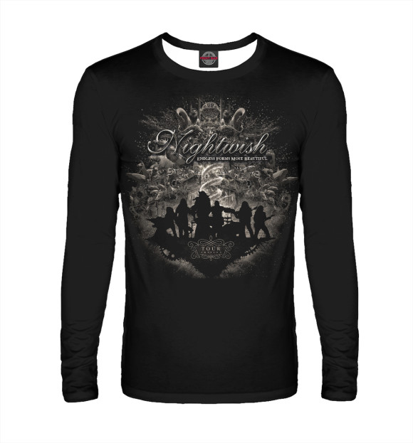 Мужской лонгслив с изображением Nnightwish цвета Белый