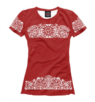 Женская футболка Славянское Солнце Красное
