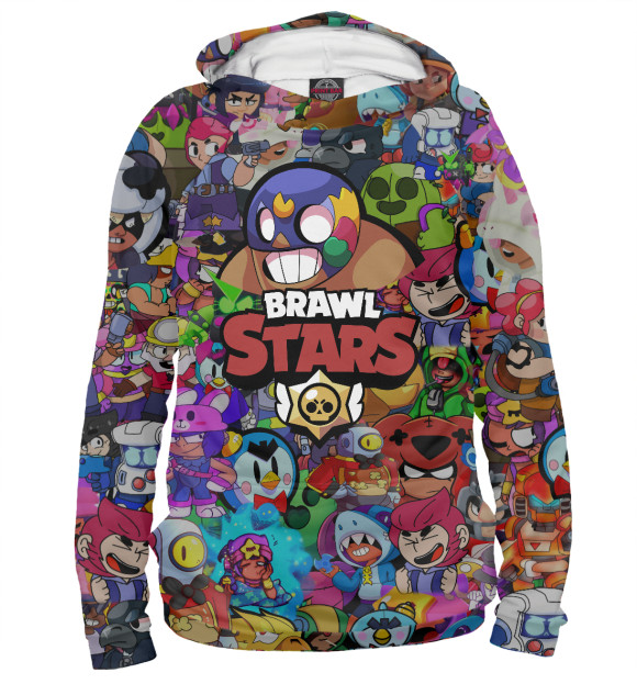 Мужское худи с изображением Brawl Stars:El Primo цвета Белый