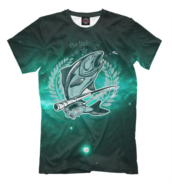 Футболка для мальчиков с изображением Go Fishing! цвета Белый