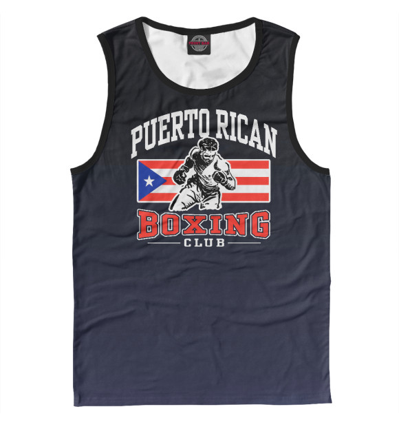 Мужская майка с изображением Puerto Rican Boxing цвета Белый