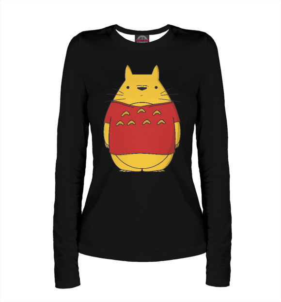 Женский лонгслив с изображением Totoro Teddy цвета Белый
