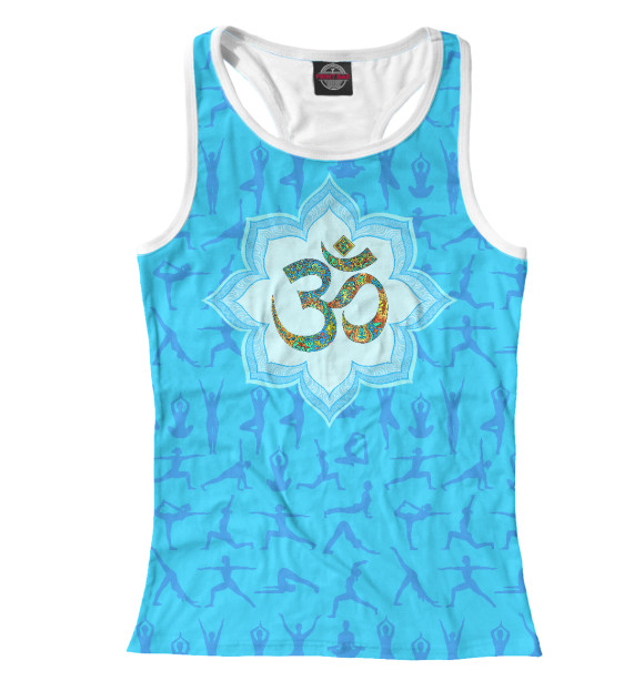 Женская майка-борцовка с изображением Ом асаны фиалковый цвета Белый