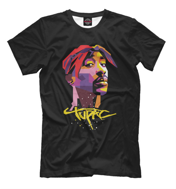 Мужская футболка с изображением Tupac цвета Белый