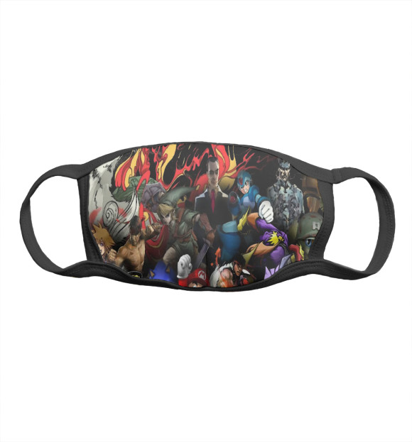 Маска тканевая с притом Игры | Game цвета Белый Маска тканевая с изображением Игры | Game цвета Белый