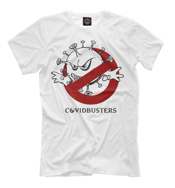 Мужская футболка с изображением CovidBusters цвета Белый