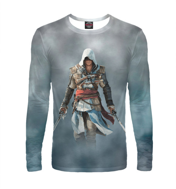 Мужской лонгслив с изображением Assassin's Creed цвета Белый