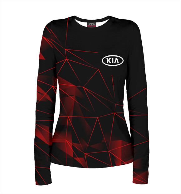 Женский лонгслив с изображением КИА, KIA цвета Белый