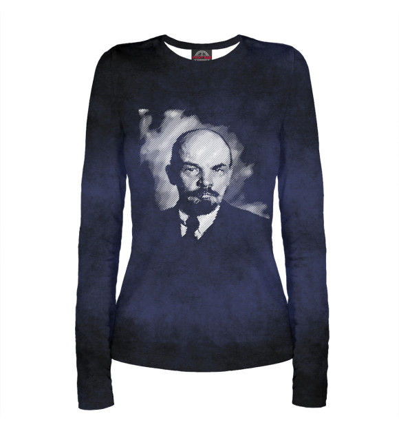 Женский лонгслив с изображением Vladimir Lenin цвета Белый