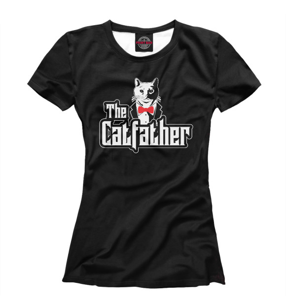 Женская футболка с изображением CATS The Catfather цвета Белый