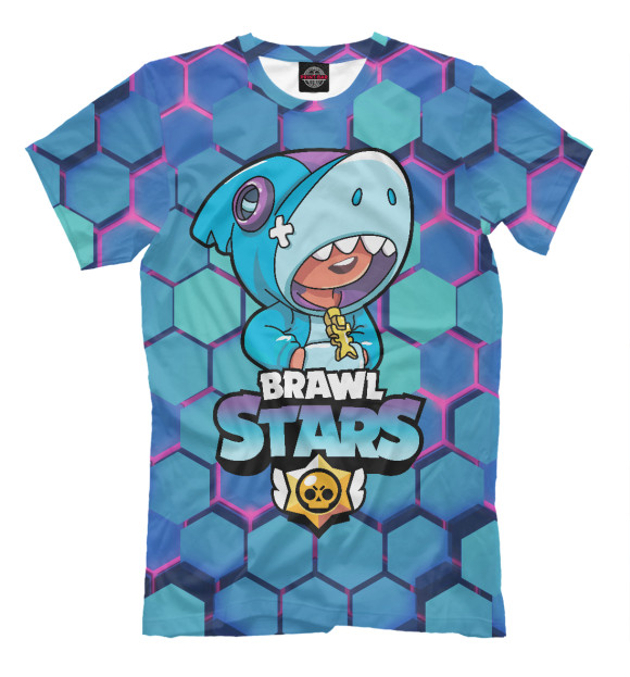 Футболка для мальчиков с изображением Brawl Stars Leon Shark цвета Белый