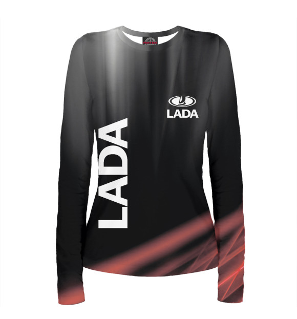 Женский лонгслив с изображением LADA цвета Белый