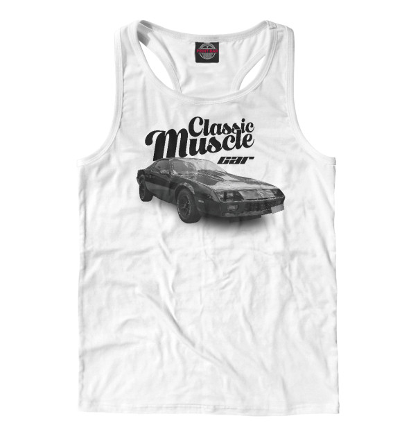 Мужская майка-борцовка с изображением Classic muscle car цвета Белый