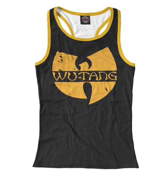 Женская майка-борцовка с изображением Wu-Tang Clan (yellow) цвета Белый