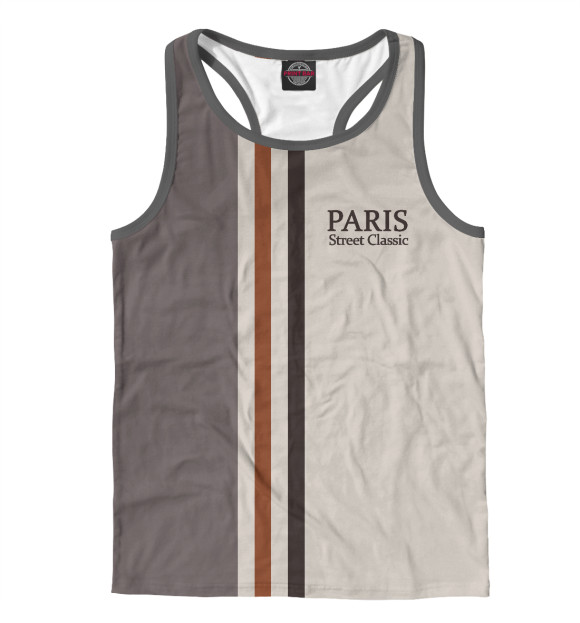 Мужская майка-борцовка с изображением Paris.Street Classic цвета Белый