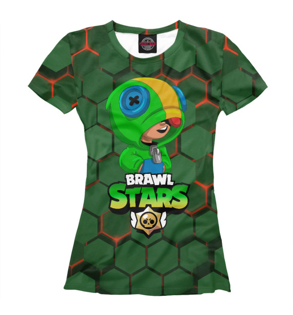 Футболка для девочек с изображением Brawl Stars Leon цвета Белый